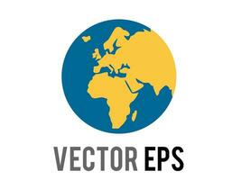 vector wereldbol tonen Europa en Afrika in groen tegen blauw oceaan icoon