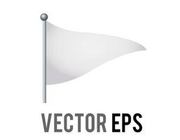vector geïsoleerd vector driehoekig wit vlag icoon met zilver pool