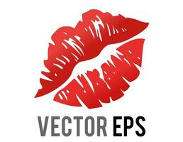 vector helling rood kus Mark icoon met helder lippenstift