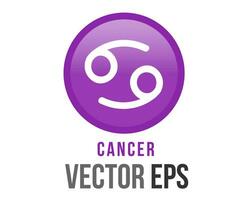 vector helling Purper kanker astrologisch teken icoon in de dierenriem, vertegenwoordigt krab
