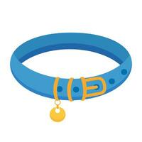 blauw halsband met een goud medaille voor een dier. vector