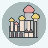 icoon kathedraal van heilige basilicum. verwant naar Rusland symbool. kleur maat stijl. gemakkelijk ontwerp bewerkbaar. gemakkelijk illustratie vector