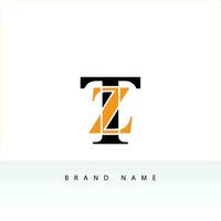 alfabet brieven zt of tz logo icoon monogram vector