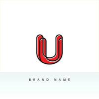 u brieven logo. bedrijf logotype met brieven u vector