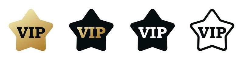 vip ster icoon. v ik p lid kenteken. vector