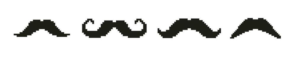 pixel beetje snor Mens retro icoon. 8 beetje oud snor vector