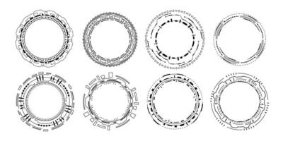 tech ai cirkel kader achtergrond. technologie hud digitaal spel koppel. vector