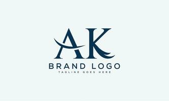 brief ak logo ontwerp vector sjabloon ontwerp voor merk.