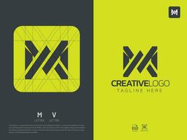 brief mv monogram eerste logo, geometrisch, modern, verloop, rooster logo vector