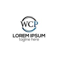 eerste wcp brief modern luxe monogram logo ontwerp geïsoleerd vector sjabloon