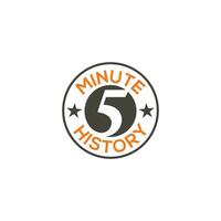 5 minuten timer monogram logo stopwatch, Koken tijd etiket ontwerp geïsoleerd vector sjabloon