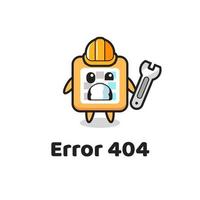 error 404 met de schattige kalendermascotte vector