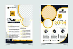 brochure sjabloon lay-out ontwerp. zakelijke bedrijf jaar- rapport, catalogus, tijdschrift, folder model. creatief modern helder concept geel en zwart kleur vector