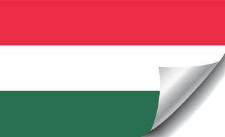hongarije vlag met gekrulde hoek vector