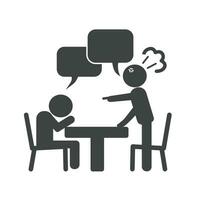 twee mensen icoon pratend met woede Bij de tafel. vector illustratie eps10.