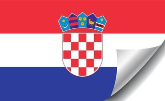 vlag van kroatië met gekrulde hoek vector