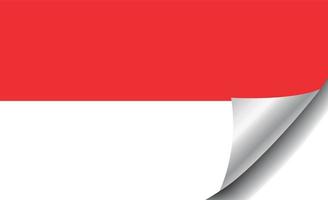 Indonesische vlag met gekrulde hoek vector