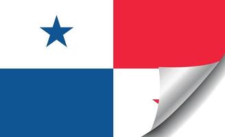 panama vlag met gekrulde hoek vector