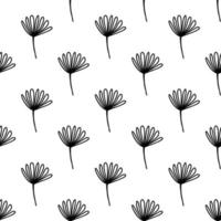 naadloze patroon gemaakt van doodle kamille bloemen. geïsoleerd op wit vector