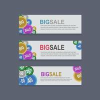 banner bigsale instellen met egale kleur vector