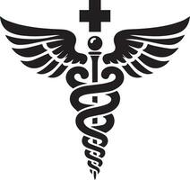 caduceus Gezondheid symbool van asclepius toverstaf icoon zwart kleur, silhouet, vector, illustratie 4 vector