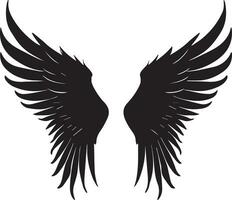 vleugel vector silhouet illustratie zwart kleur 7