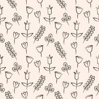 doodle schattig bloemen gelast patroon vector