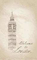 londen stadsoriëntatiepunt. westminster big ben toren reis achtergrond vector