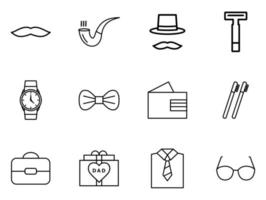 vaderdag icon set voor jouw elementdesign vector