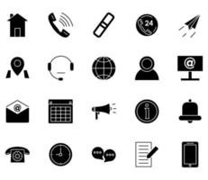 contact met ons op icon set vector