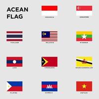 vlaggen van landen in Zuidoost-Azië ingesteld voor uw ontwerp vector