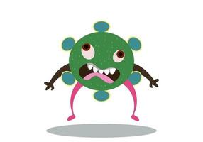 vector cartoon illustratie van een virus, bacteriën.