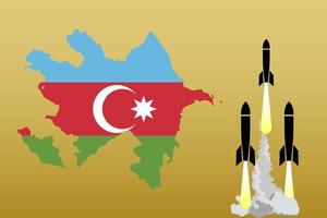 illustratie van het afvuren van raketten. Armenië-Azerbeidzjan conflict 2020. vector