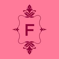 brief f klassiek schoonheid wijnoogst eerste vector logo kader ontwerp