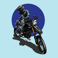 vector van Mens en super moto motorfiets