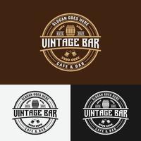 vintage bar café stempel label embleem badge logo ontwerpsjabloon vector