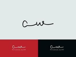abstract cw logo brief, premie cw bedrijf handtekening luxe logo vector