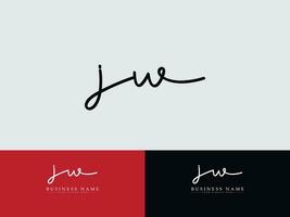 luxe jw handtekening logo, brief jw logo icoon vector voor bedrijf