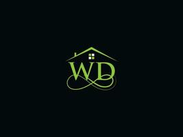 modern wd echt landgoed logo, luxe wd logo icoon vector voor gebouw bedrijf