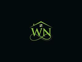 modern wn echt landgoed logo, luxe wn logo icoon vector voor gebouw bedrijf