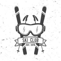 ski club concept met skiër. vector