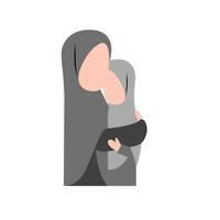 hijab moeder troostend haar dochter vector
