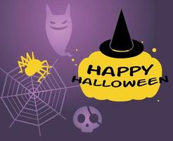 happy halloween vakantie vector trick or treat met pompoen en spook