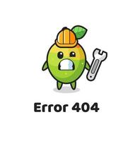 error 404 met de schattige mangomascotte vector