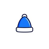 winter hoed icoon met gemakkelijk kleurrijk stijl vector illustratie