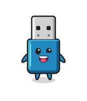 illustratie van een USB-flashdrive-personage met ongemakkelijke poses vector