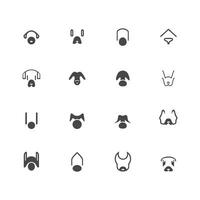 minimaal hond pictogrammen een elegant logo verzameling vector