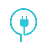 elektrisch plug macht kabel icoon symbool. van blauw icoon set. vector