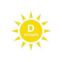 vitamine d met zon icoon. d3 vitamine icoon vector