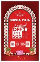 Indisch durga puja festival aanbod poster navratri festival uitverkoop sjabloon achtergrond vector illustratie